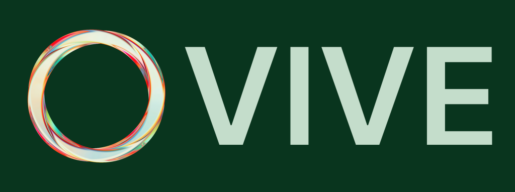 VIVE wide logo with icon and text